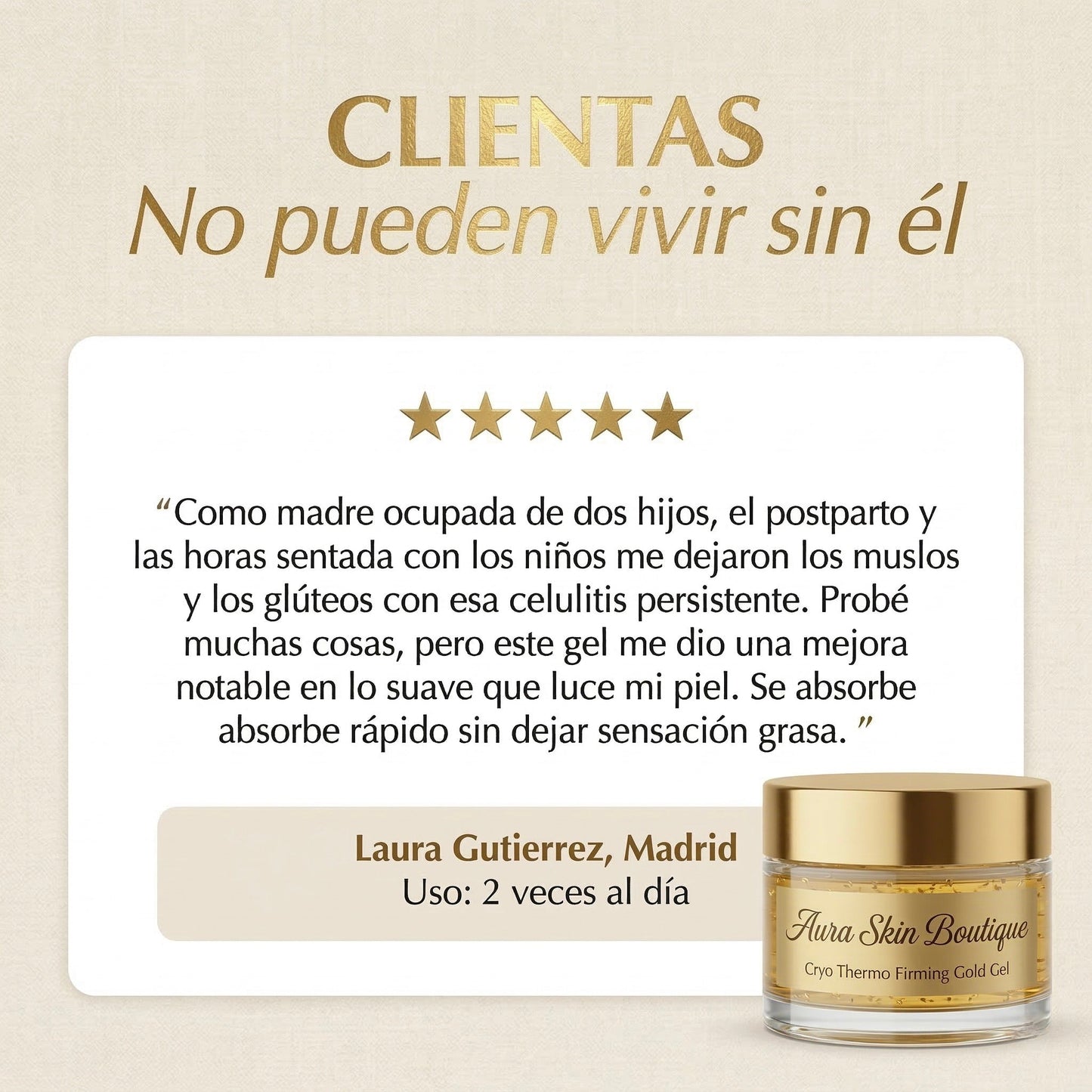 Gel Anticelulítico y Reafirmante "Cryo-Thermo Gold"
